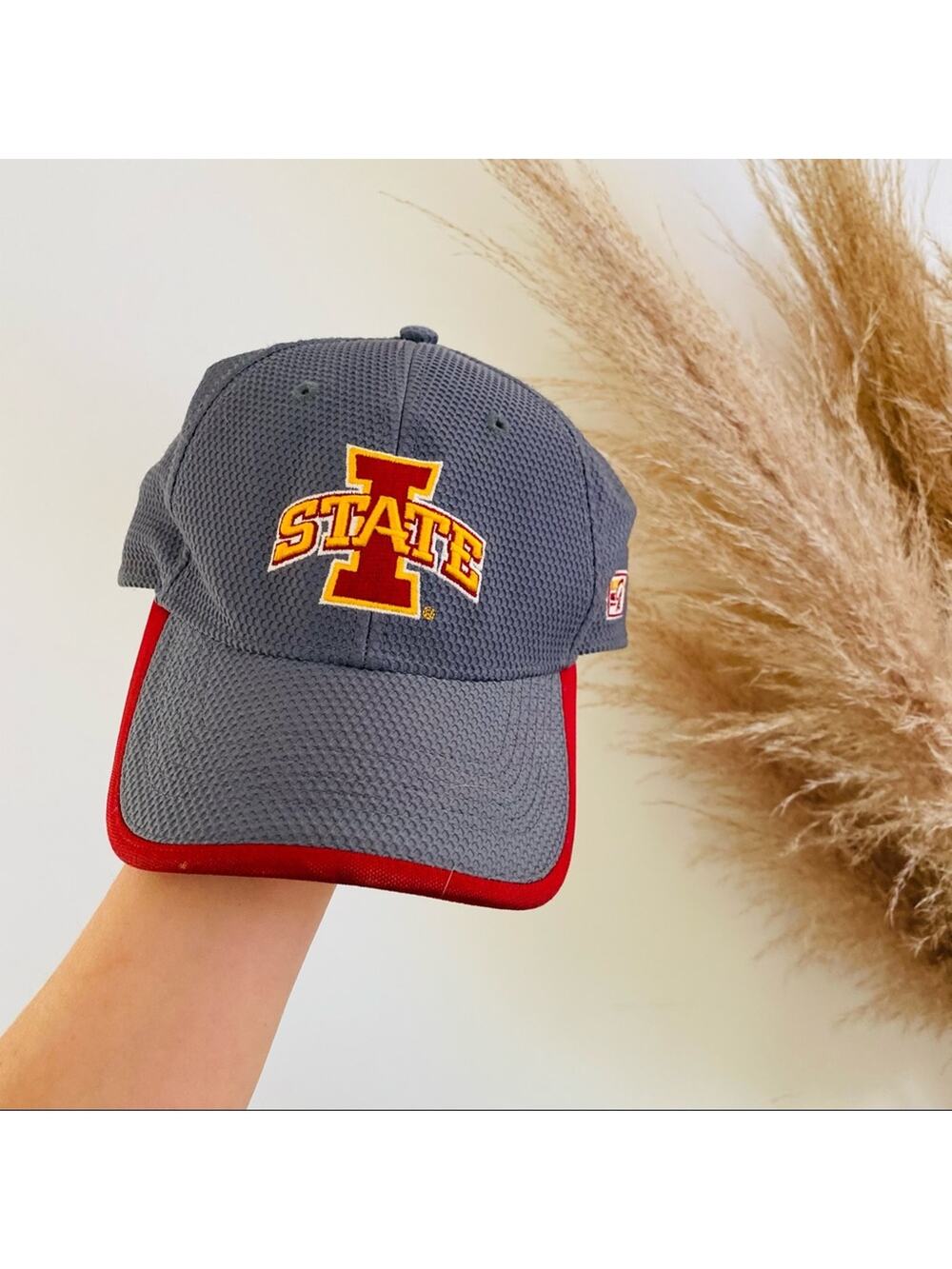 Iowa State University Logo Grey Gray Red Baseball Hat Cap Unisex College Fan